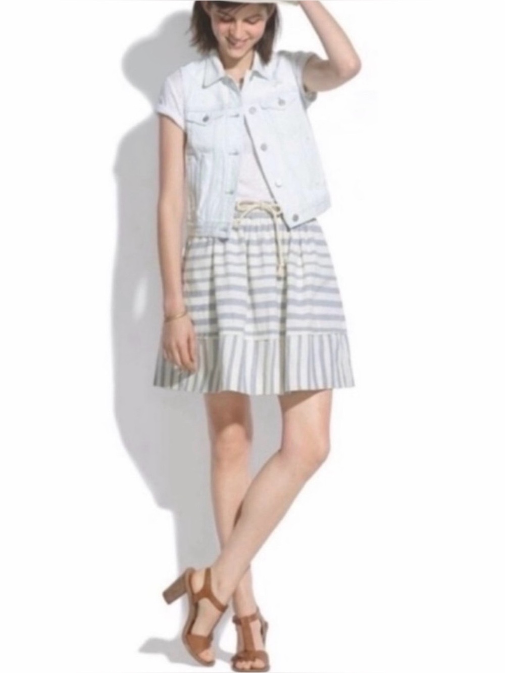 Madewell Dock Side Skirt // Blue Stripe // Large